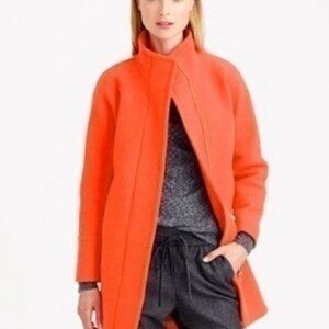 J. Crew Stadium Cloth Nello Gori Cocoon Coat Italian Wool Blend in Spiced Orange